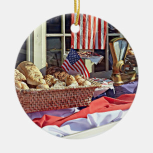 Cooperstown NY - First National Bank Building Ceramic Tree Decoration