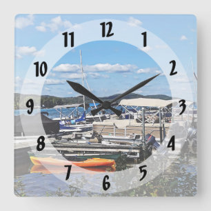 Cooperstown NY - Marina At Lake Front Park Square Wall Clock
