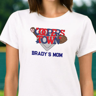 Cooperstown Patriotic Baseball Player’s Mum Base T-Shirt