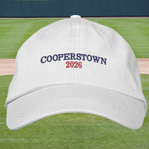 Cooperstown Year Embroidered / Blue & Red Hat