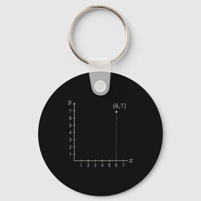 Coordinate (6,7) Funny Math Teacher 67 Cartesian G Key Ring (Front)