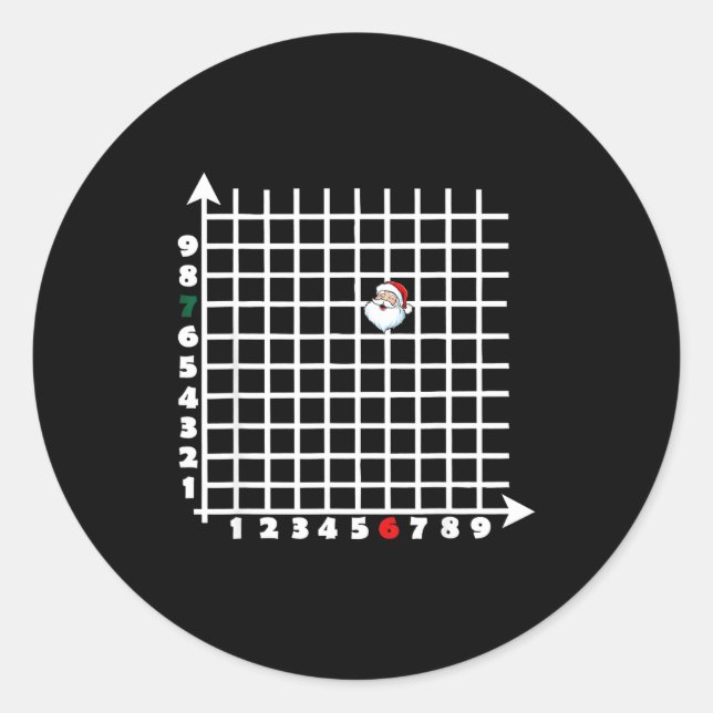 Coordinate (6,7) Funny Math Teacher 67 Math Christ Classic Round Sticker (Front)