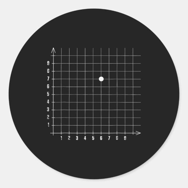 Coordinate (6,7) Funny Math Teacher 67 Math Lover  Classic Round Sticker (Front)