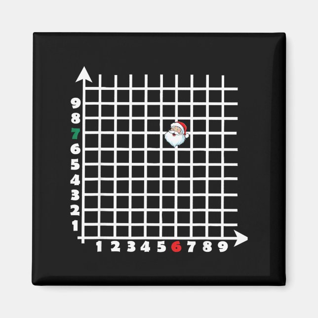 Coordinate (6,7) Funny Math Teacher Christmas 67 M Magnet (Front)