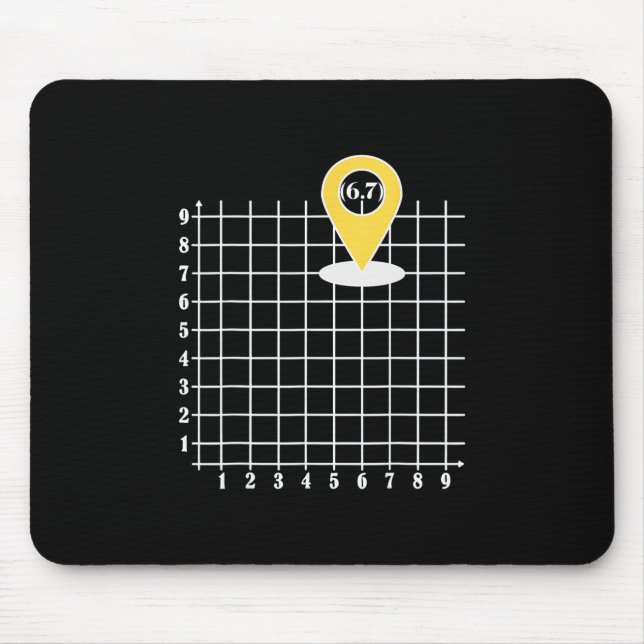 Coordinate 6 Number 67 Six Seven Meme  Mouse Mat (Front)