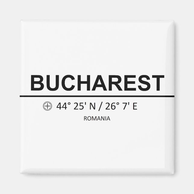 Coordinates Bucharest Magnet (Front)