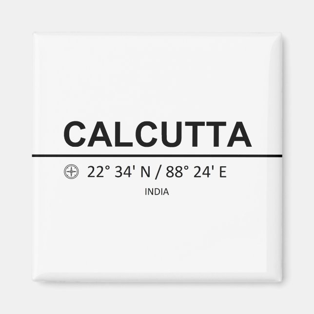 Coordinates Calcutta Magnet (Front)