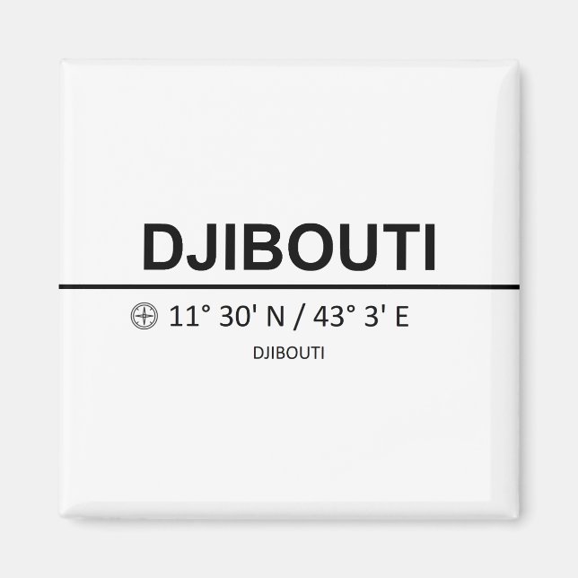Coordinates Djibouti Magnet (Front)