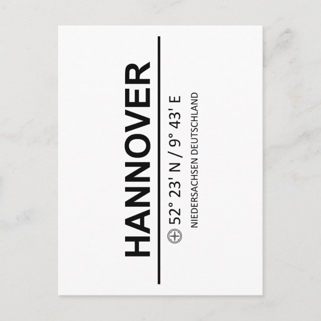 Coordinates Hannover Postcard (Front)