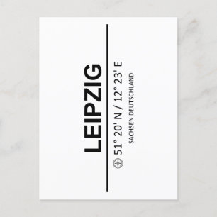 Coordinates Leipzig Postcard