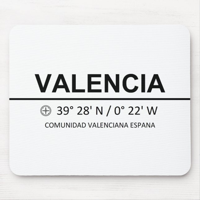 Coordinates Valencia Mouse Mat (Front)