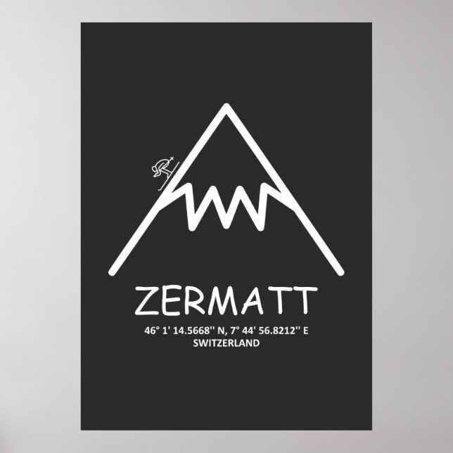 Coordinates Zermatt Switzerland Poster (Front)