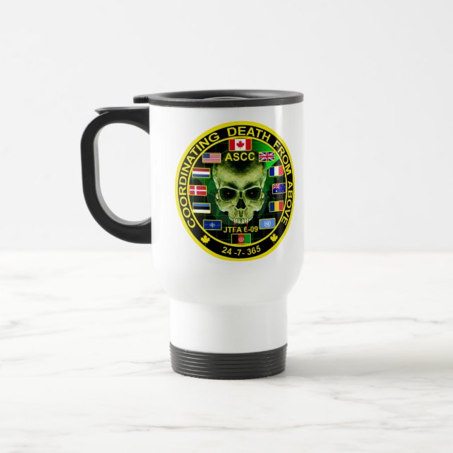 Coordinatiing Death From Above Travel Mug (Left)
