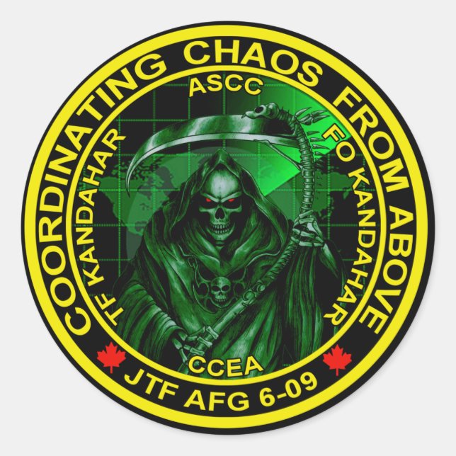 Coordinating Chaos From Above Classic Round Sticker (Front)