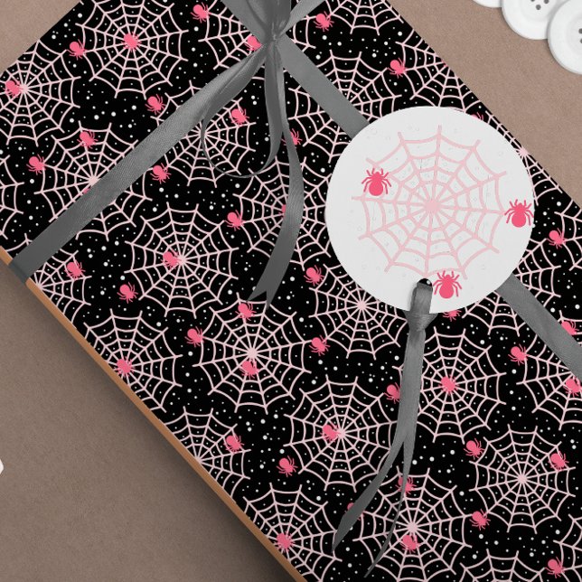 Coordinating Halloween Pink Spider and Web Tag (Creator Uploaded)