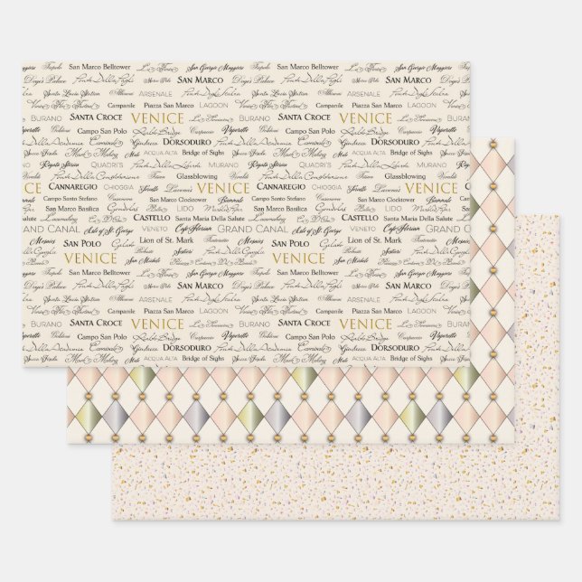 Coordinating Set Beautiful Venice Wrapping Paper (Set)