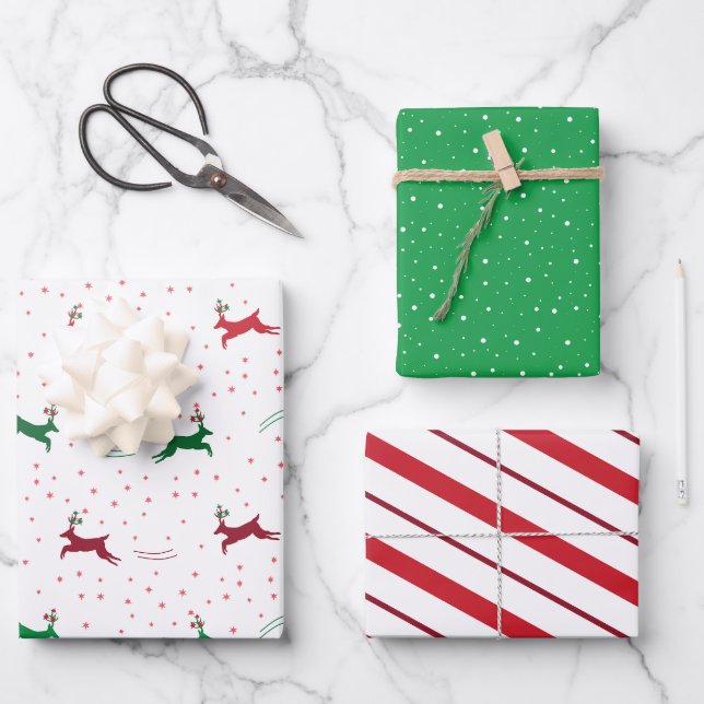 Coordinating Variety Set Christmas Wrapping Paper (Front)