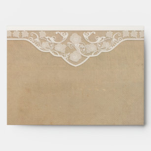 Coordinating Vintage Canvas & Lace Look Envelopes