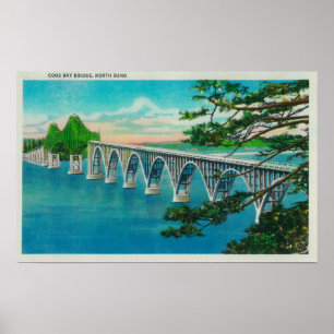 Coos Bay Bridge in North Bend, Oregon Poster