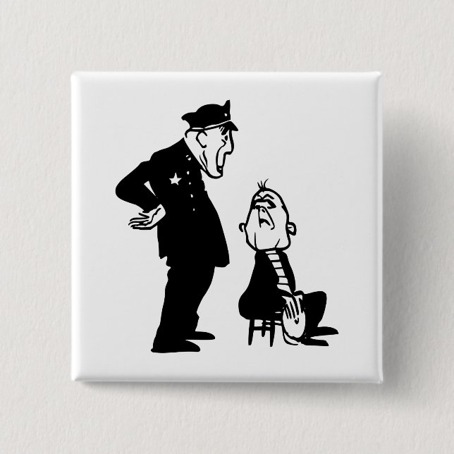 Cop and burglar 15 cm square badge (Front)