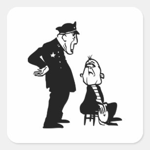 Cop and burglar square sticker
