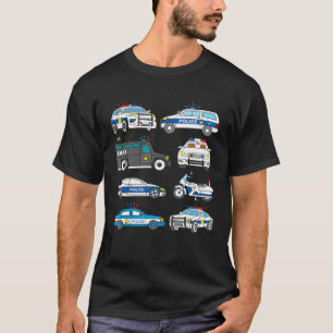 Cop Car Design Kids Toddler Police Vehicles SWAT T T-Shirt