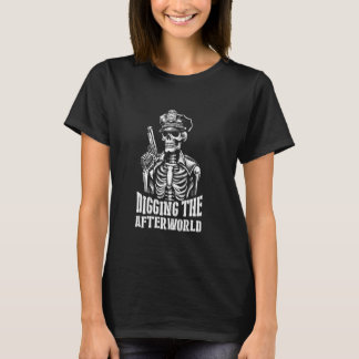 Cop Skeleton Law Enforcement - Thin Blue Line Poli T-Shirt