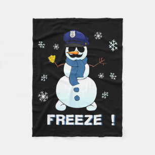 Cop Snowman Shirt Ze Christmas Party Gift Xmas  Fleece Blanket