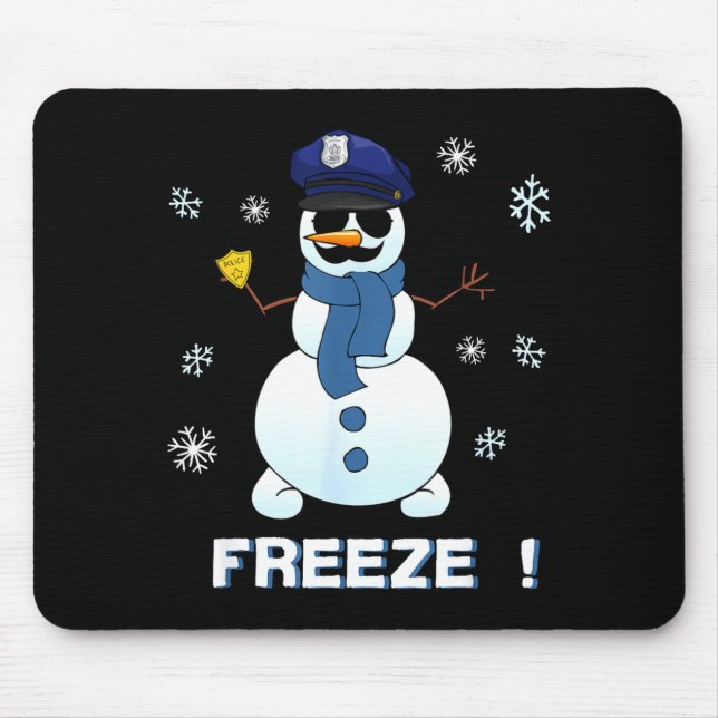 Cop Snowman Shirt Ze Christmas Party Gift Xmas  Mouse Mat (Front)