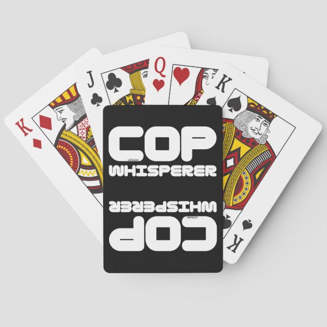 COP WHISPERER funny copwatcher auditing gift idea  Playing Cards (Back)