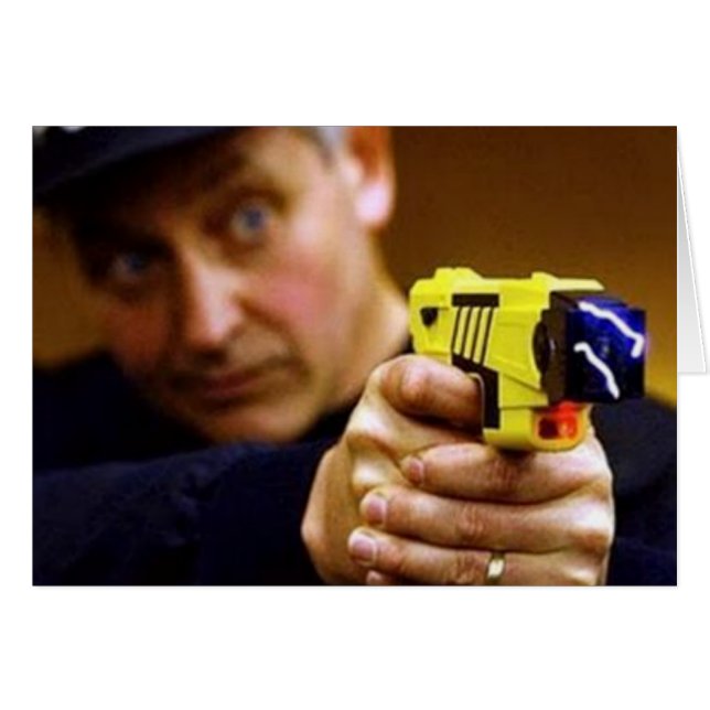 Cop With A Taser Gun (Front Horizontal)