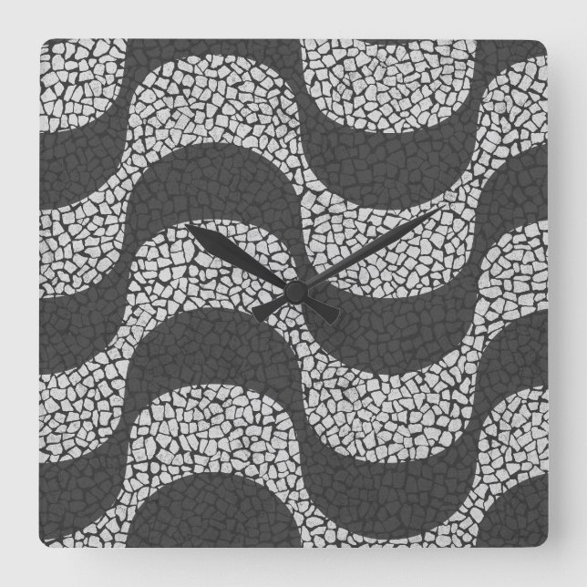 Copacabana Beach Boardwalk Square Wall Clock (Front)