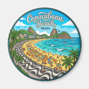 Copacabana Beach Brazil Magnet