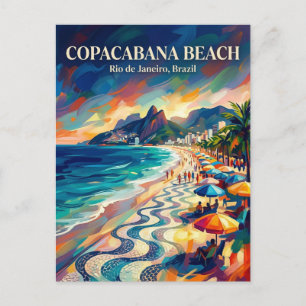 Copacabana Beach Brazil Postcard
