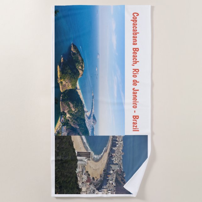 Copacabana Beach, Rio de Janeiro Brazil Beach Towel (Front)