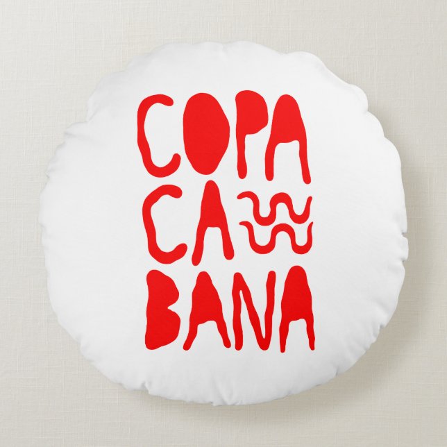 Copacabana Beach Round Cushion (Front)