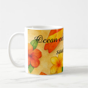 Copacabana Beach Watercolor Floral Tropical Coffee Mug