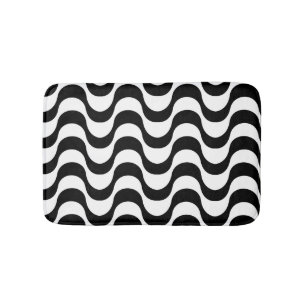 Copacabana pattern Black & White Bath Mat