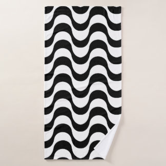 Copacabana pattern Black & White Bath Towel