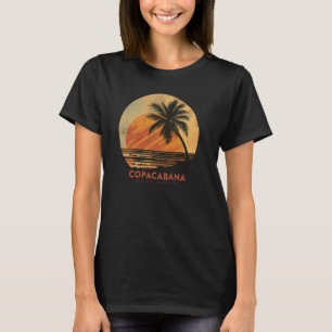 Copacabana Rio de Janeiro Brazil Retro Beach Sunse T-Shirt