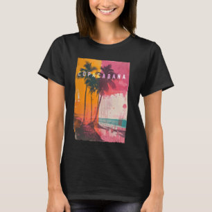 Copacabana Rio de Janeiro Brazil Retro Beach Sunse T-Shirt