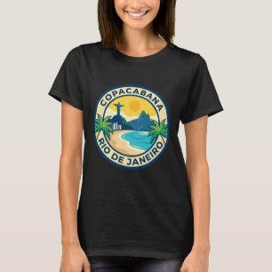 Copacabana Rio de Janeiro Brazil Retro Beach T-Shirt