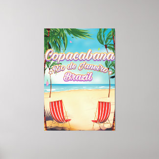 Copacabana, Rio de Janeiro travel beach poster Canvas Print