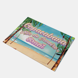 Copacabana, Rio de Janeiro travel beach poster Doormat