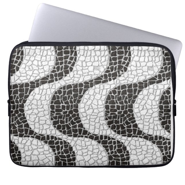 Copacabana Sidewalk Brazilian pattern Laptop Sleeve (Front)