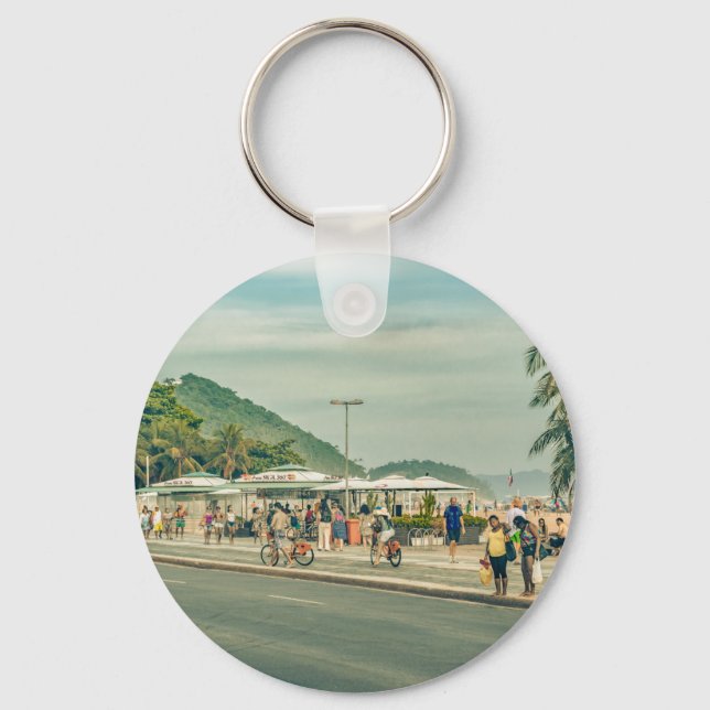 Copacabana Sidewalk Rio de Janeiro Brazil Key Ring (Front)