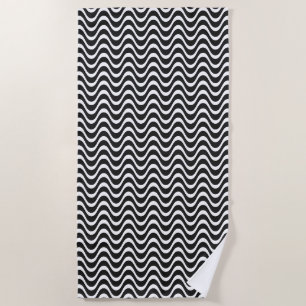 Copacabana Waves Abstract Art Beach Towel
