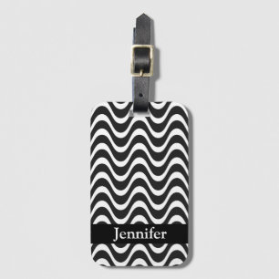 Copacabana Waves Abstract Art Luggage Tag