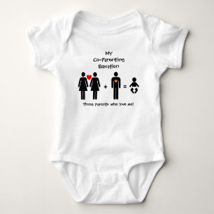 coparent, MyCo-ParentingEquation, Three parents... Baby Bodysuit