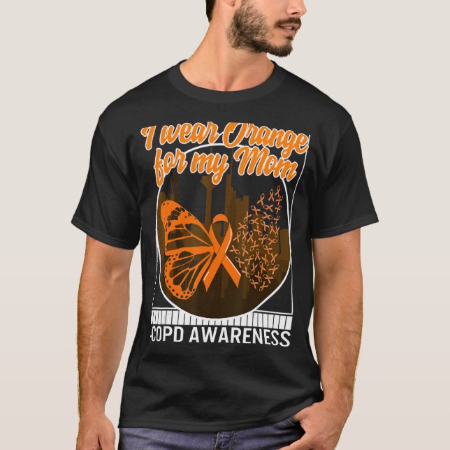 COPD Awareness I Wear Orange For My Mum Butterfly  T-Shirt (Front)